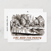 Wonderland The Mad Tee Party Alice Mad Hatter Einladung (Vorne/Hinten)