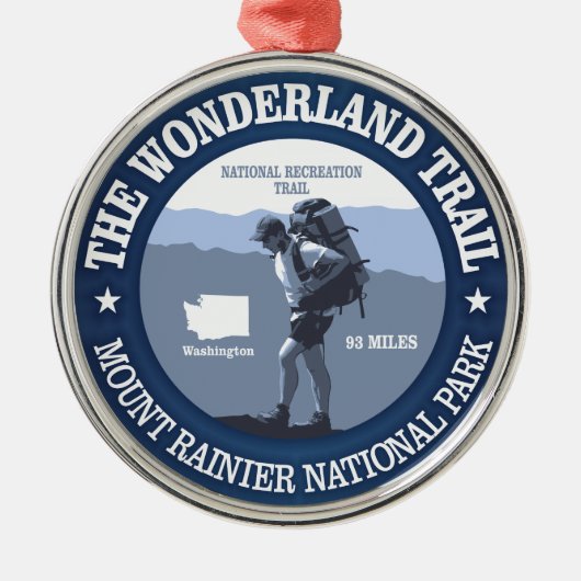 Wonderland Trail (rd) Ornament Aus Metall (Vorne)