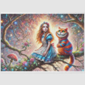 Wonderland Treetop Alice Cheshire Cat Decoupage Seidenpapier (Vorderseite)
