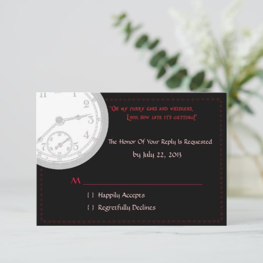 Wonderland UAWG RSVP Karte (Stehend Vorderseite)