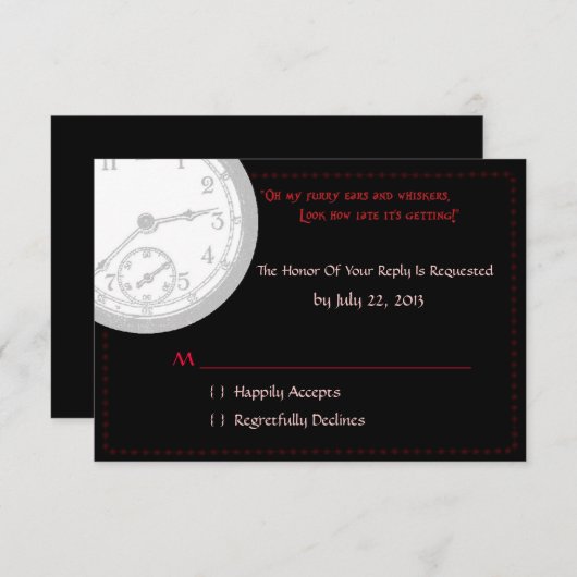 Wonderland UAWG RSVP Karte (Vorne/Hinten)