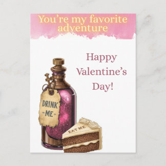 Wonderland Valetine's Postard - Favorite Adventure Postkarte
