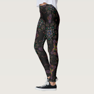 Wonderland verrückt kitty geometrisch schwarzen Sm Leggings