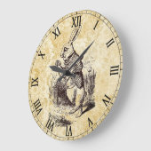 Wonderland Vintage White Rabbit Große Wanduhr (Winkel)