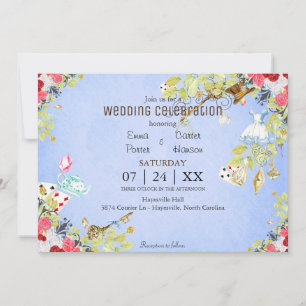 Wonderland Watercolor Spring Wedding Einladung