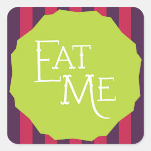 Wonderland Whimsical Mad Tee Party EAT ME Sticker