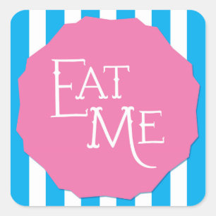 Wonderland Whimsical Mad Tee Party EAT ME Sticker