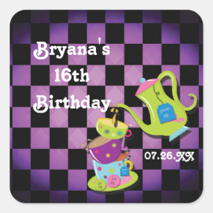 Wonderland Whimsical Mad Tee Party Sticker