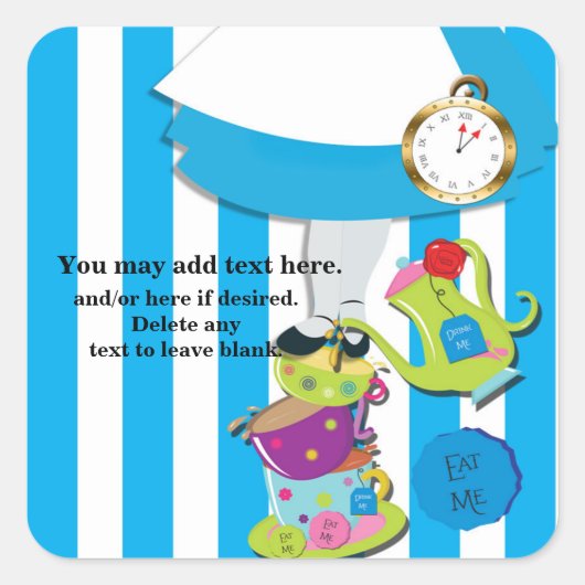 Wonderland Whimsical Tee Cups Party Sticker (Vorderseite)