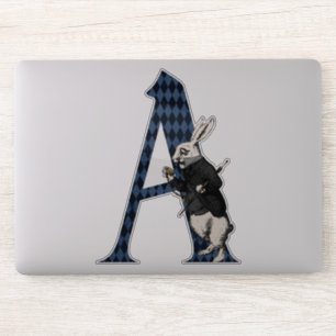 Wonderland White Rabbit Letter A Aufkleber