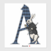 Wonderland White Rabbit Letter A Aufkleber (Blatt)