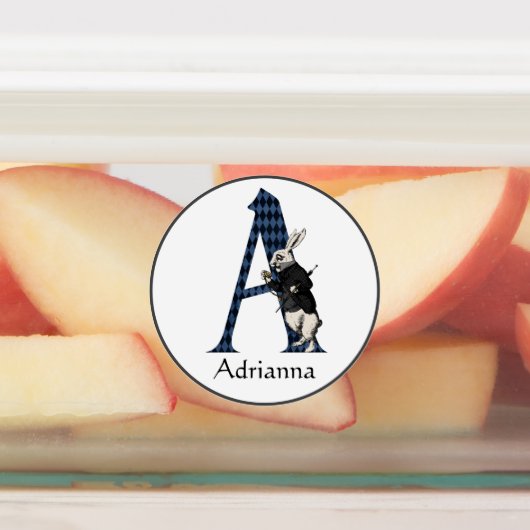 Wonderland White Rabbit Letter A Etiketten (Befestigt)