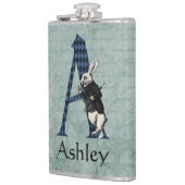 Wonderland White Rabbit Letter A Flachmann (Links)