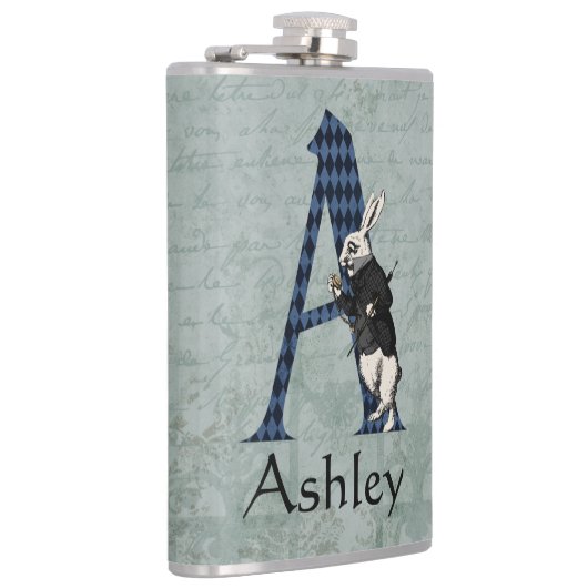 Wonderland White Rabbit Letter A Flachmann (Rechts)