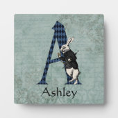 Wonderland White Rabbit Letter A Fotoplatte (Vorderseite)