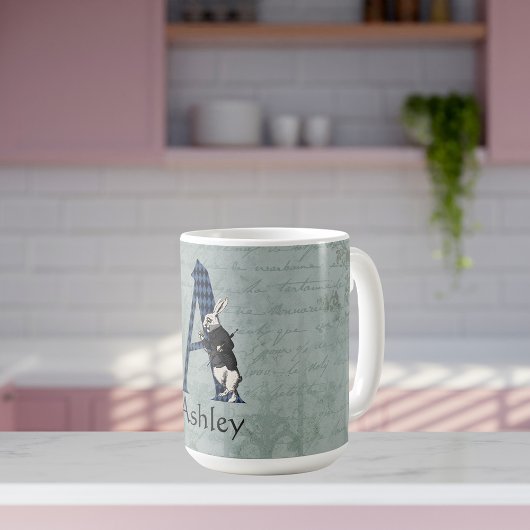 Wonderland White Rabbit Letter A Kaffeetasse