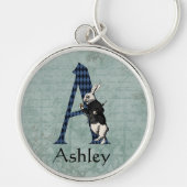 Wonderland White Rabbit Letter A Schlüsselanhänger (Vorne)