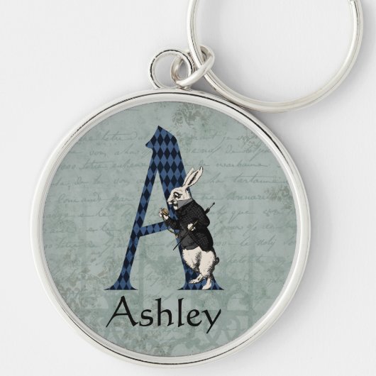 Wonderland White Rabbit Letter A Schlüsselanhänger (Vorne)