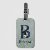 Wonderland White Rabbit Letter B Gepäckmarke Gepäckanhänger (Vorderseite Vertikal)