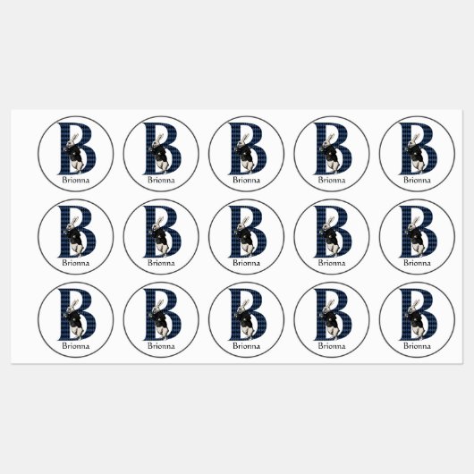 Wonderland White Rabbit Letter B Labels Etiketten (Blatt)