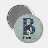 Wonderland White Rabbit Letter B Magnet (Vorderseite/Rückseite)