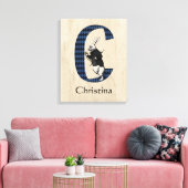 Wonderland White Rabbit Letter C Canvas Print Leinwanddruck (Insitu (Wohnzimmer))