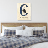 Wonderland White Rabbit Letter C Canvas Print Leinwanddruck (Insitu (Schlafzimmer))