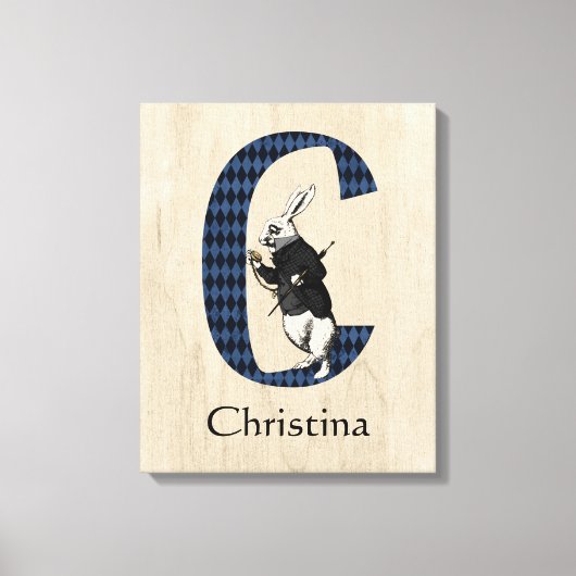 Wonderland White Rabbit Letter C Canvas Print Leinwanddruck (Vorderseite)