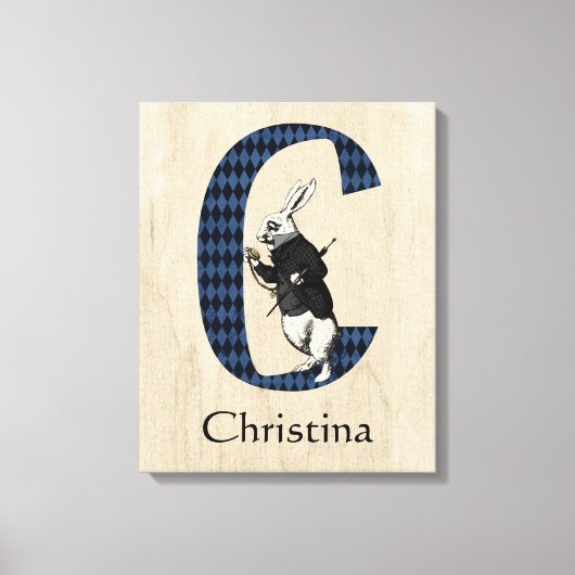 Wonderland White Rabbit Letter C Canvas Print Leinwanddruck (Vorderseite)