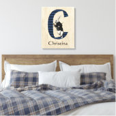 Wonderland White Rabbit Letter C Canvas Print Leinwanddruck (Insitu (Schlafzimmer))