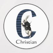 Wonderland White Rabbit Letter C Labels Etiketten (Design 2)