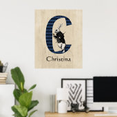 Wonderland White Rabbit Letter C Poster (Heimbüro)