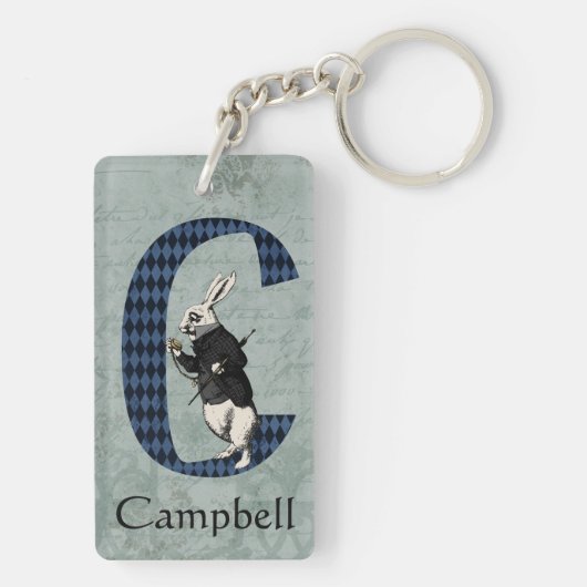 Wonderland White Rabbit Letter C Schlüsselanhänger (Rückseite)