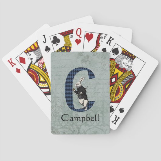 Wonderland White Rabbit Letter C Spielkarten (Rückseite)