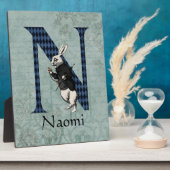 Wonderland White Rabbit Letter N Fotoplatte (Seite)