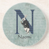 Wonderland White Rabbit Letter N Getränkeuntersetzer (Vorne)