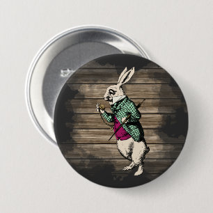 Wonderland White Rabbit Minze Button