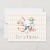 Wonderland White Rabbit Vielen Dank Dankeskarte (Vorderseite)