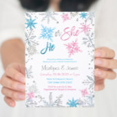 Wonderland Winter Snowflake Gender Reveve Invite Einladung
