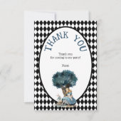 Wonderland with Black White Diamonds Birthday Dankeskarte (Vorderseite)