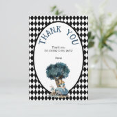 Wonderland with Black White Diamonds Birthday Dankeskarte (Stehend Vorderseite)