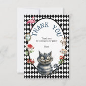 Wonderland with Black White Diamonds Birthday Dankeskarte (Vorderseite)