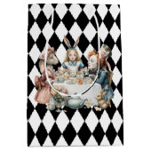 Wonderland with Black White Diamonds Birthday Mittlere Geschenktüte (Vorderseite)
