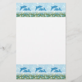 Wonderous Delphine im funkelnden mystischen Meer Briefpapier