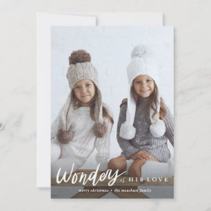 Wonders of His Love Photo Religious Christmas Feiertagskarte