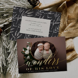 Wonders | Twins Holiday Foil Birth Ankündigung