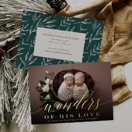 Wonders | Twins Holiday Foil Birth Ankündigung