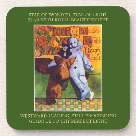 WONDERSTAR Untersetzer + Texte / grün (Vorderseite)