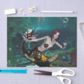 Wonderul Meerjungfrau mit Schildkröte Seidenpapier (Handwerk)