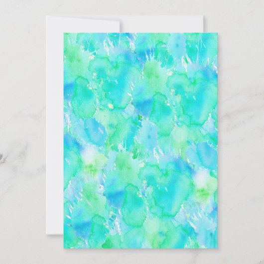 Wondroms Wasserfarben Pool Party Einladung (Vorderseite)